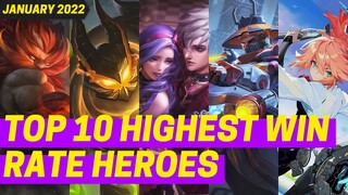TOP 10 HIGHEST WIN RATE HEROES IN MOBILE LEGENDS 2022