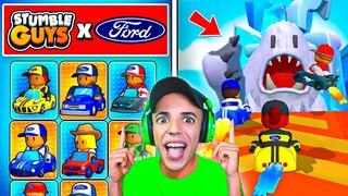 NUEVAS SKINS y MAPAS CARRERAS de COCHES *FORD* en STUMBLE GUYS! 😨🚘