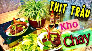 Nghệ thuật món ăn chay - thịt trâu kho chay - khoai tím , khoai mỡ kho cay ngọt ngon nhức nách #3#