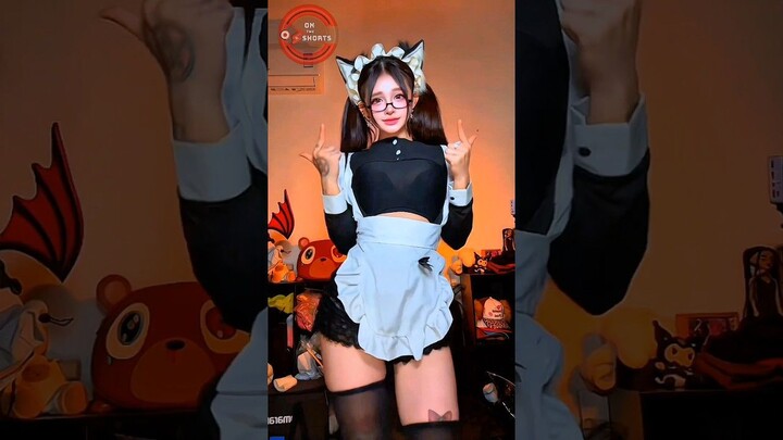 Spectacles Cat Girl Maid Cafe Cute Dance ❤️ Cat Girl Cosplay  Maid Cafe Cosplay