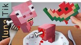 Eating Minecraft food in Real LIFE POV - Minecraft food 3D printing -  創世神第一人稱真人版