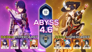 C0 Navia Hypercarry & C0 Raiden Hypercarry | Spiral Abyss 4.6 | Genshin Impact