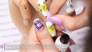 Cách VẼ NAILS HOA HỒNG bằng màu nước #beauty