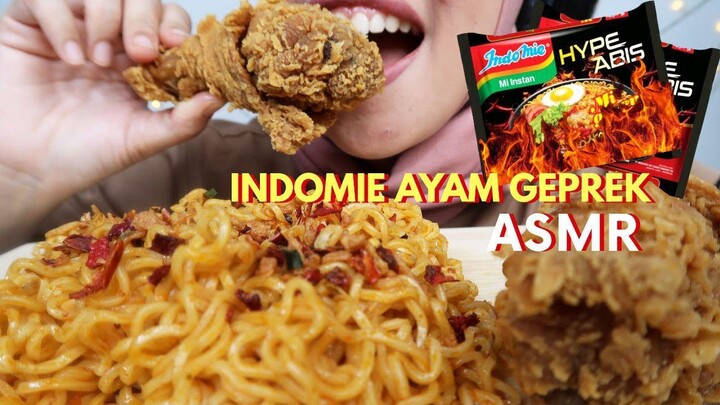 ASMR Indomie Ayam Geprek + Crispy Fried Chicken | Eating Sound | ASMR Indonesia | Moi Eat ASMR