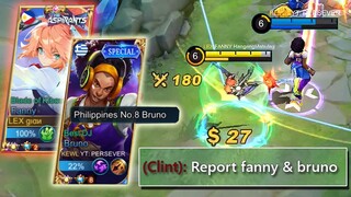 TOP GLOBAL FANNY MEET TOP 8 PH BRUNO | SOLID CONNECTION KEWL AND LEX SQUAD IN ONE GAME | MLBB