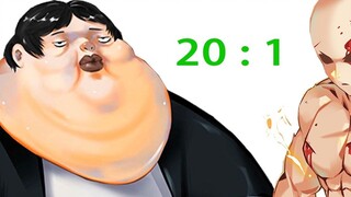 [วันพันช์แมน] สถิติไร้เทียมทานของไซตามะ ถูกทำลายอีกแล้ว! เทพหมูบดขยี้ไซตามะด้วยสถิติ 20:1!