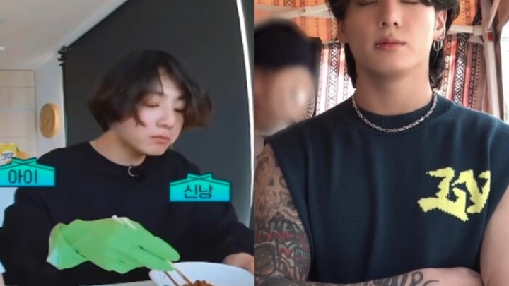 [Jeongguk] From rubber gloves to sleeveless outfits, we've truly come a long way.