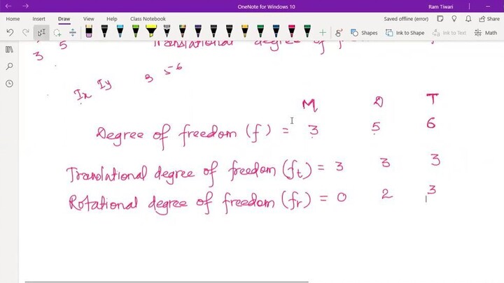 7. Degree of Freedom, Kinetic Theory of Gases
