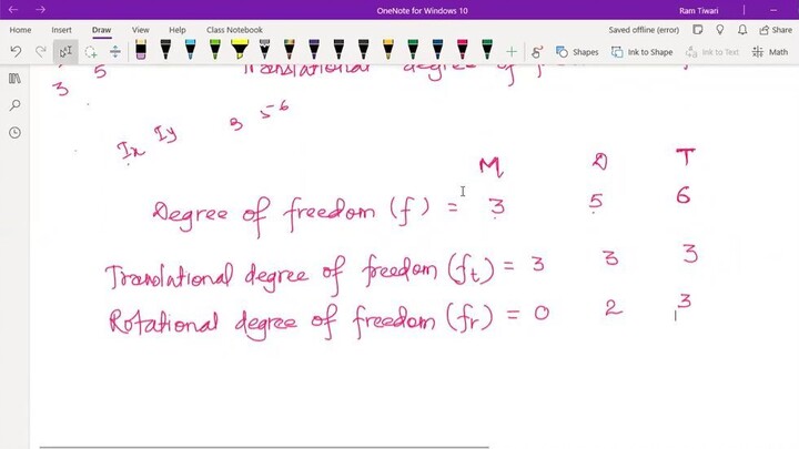 7. Degree of Freedom, Kinetic Theory of Gases