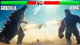 Godzilla Vs Kong Pyramid Battle Scene 4K | Godzilla X Kong The New Empire But Health Bar Is Enabled