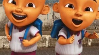 Upin dan ipin hampir tertabrak mobil