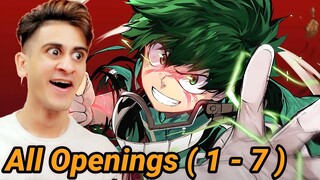 MY HERO ACADEMIA Openings 1-7 REACTION!