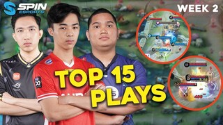 TOP 15 PLAYS MPL ID S10 WEEK 2 - LEMON 100 IQ PLAY, MAXXX ALBERTT RETRI BATTLE, CLOVER WANWAN BACK