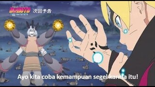 Tosaka menguji segel karma Boruto dengan mengadunya melawan segel kutukan miliknya