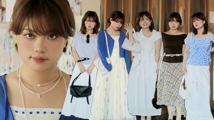 𝟭𝟱𝟴 𝟲𝟱𝙠𝙜 ชุดกระโปรงไม่เปิดขาสำหรับสาวที่ไม่ผอมบาง*5 สวมใส่สบาย!
