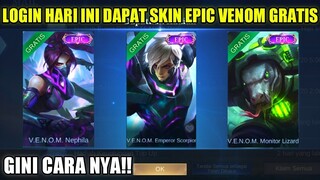 CARA MENDAPATKAN SKIN EPIC VENOM MLBB GRATIS DARI EVENT SQUAD VENOM GIFT!! EVENT TERBARU MLBB