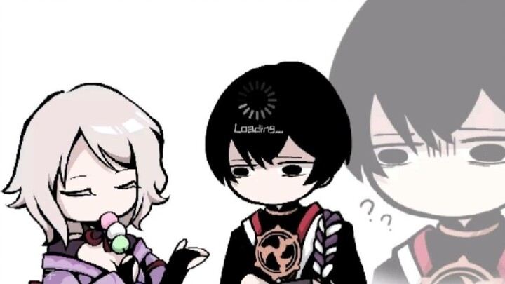 Faust and the trunk are dressed in strange clothes