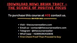 [Download Now] Brian Tracy - The Science of Positive Focus