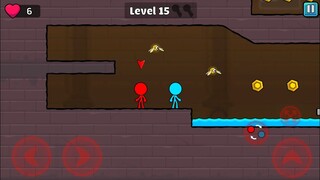 Red & Blue Stickman 2 : Stickman Game - watergirl and fireboy - Walkthrough 4