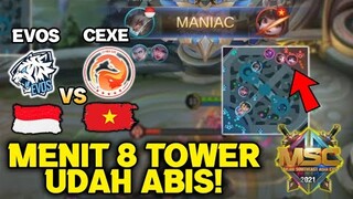 PEMBALASAN INDONESIA ATAS VIETNAM SEMALEM NIH! MENIT 8 TOWER RATA + MANIAC! GG EVOS - MSC 2021