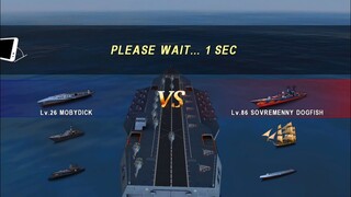 Warship Battle: MOBYDICK and FREEDOM STRIKE in Battle Arena gameplay.