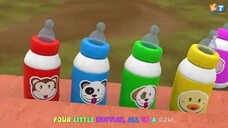 Five Little Bottles Jumping Song  Fun Kids Nursery Rhyme  Colorful Bottles Song