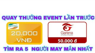 [ event ] trao giải event lần trước 5 bạn may mắn nhất là ai