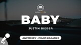 Baby - Justin Bieber (Lower Key - Slow Piano Karaoke)