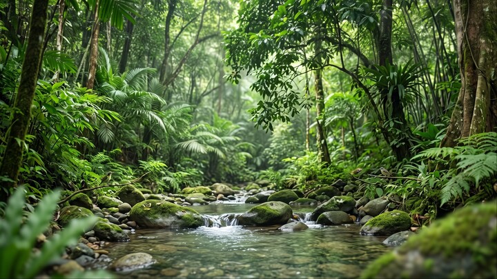 pure nature relaxation music instrumental, through trees, ambient birdsong, free use no copyright