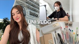 UNI VLOG | romanticizing daily college life, school supplies haul, hanging out with friends 🌷📒