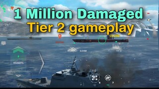 Modern Warships: TIER 2  Gameplay 1 MILLION DAMAGED