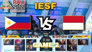 (MLBB) PHILIPPINES VS INDONESIA (GAME 2) | IESF 14TH WORLD ESPORTS CHAMPIONSHIP BALI 2022 DAY 2