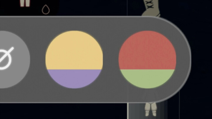 Do you like my yellow-and-purple outfit with red and green accents? ^-^