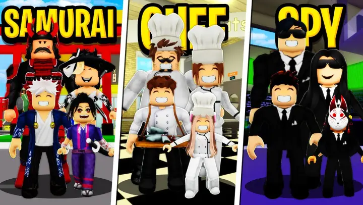 SAMURAI FAMILY vs CHEF FAMILY vs SPY FAMILY in Roblox BROOKHAVEN RP!!