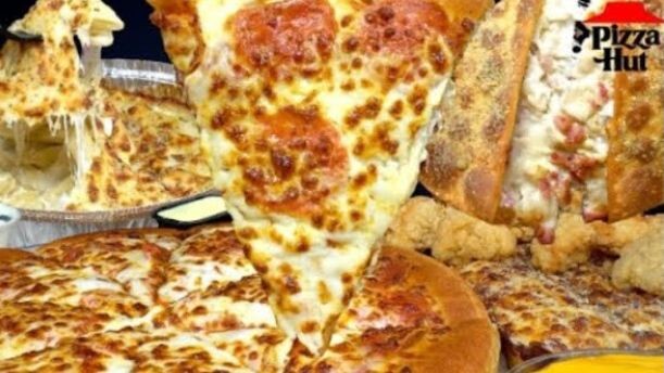 ASMR PIZZA HUT EXTRA CHEESE PIZZA, CHEESY BREAD, CRISPY CHICKEN | WITH CHEESE + RANCH💫