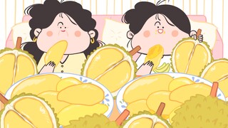 -Serial animasi keluarga Yanghuahua｜Ibuku dan aku menikmati durian~