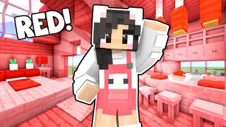 ❤️Minecraft But I Can Only Build With RED!