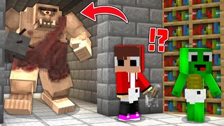 How Baby Mikey & JJ Escape from OGRE HOUSE in minecraft challenge (Maizen Mizen Mazien)