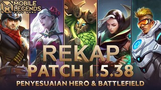 REKAP PATCH NOTE 1.5.38 ORIGINAL SERVER - BUFF/NERF HERO DAN PERUBAHAN BATTLEFIELD | MOBILE LEGENDS