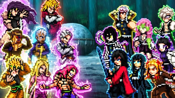 【MUGEN】ตัวร้ายทั้งหมดจากโจโจ้ ปะทะ เสาหลักทั้งเก้าแห่งดาบพิฆาตอสูร