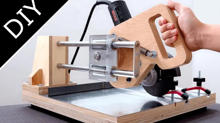 DIY角磨机滑动切割辅具，安全精准美观。