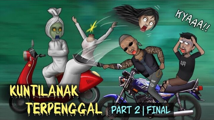 Hantu kena Begal 2 - Kepala Kuntilanak Melayang #HORORKOMEDI Kartun Hantu Lucu,