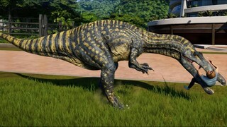 Jurassic World Evolution - Baryonyx & Suchomimus Breakout & Fight! (1080p 60FPS)