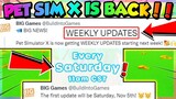 🥳PET SIMULATOR X *WEEKLY UPDATES* ARE BACK!! (Pet Simulator X Roblox)