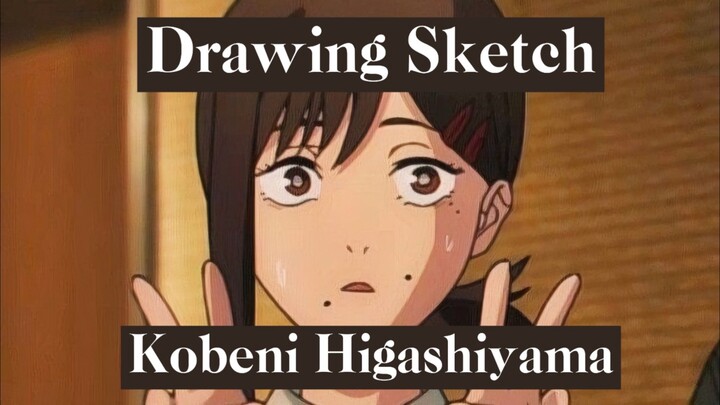 Gambar sketsa karakter kobeni (Chainsaw Man)