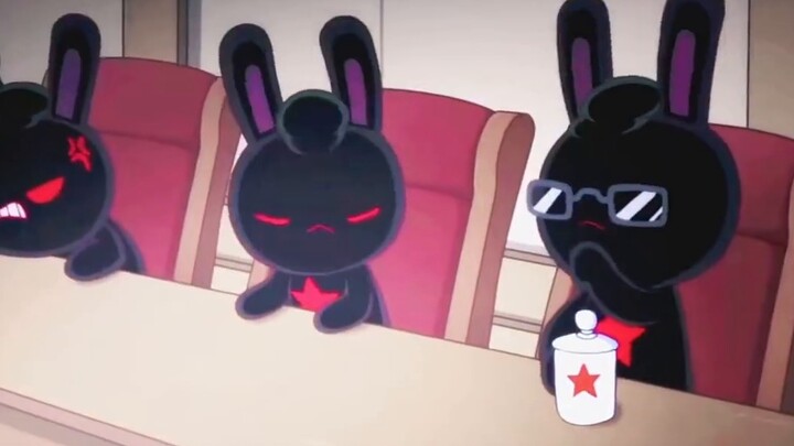 The rabbit has a strong aura and will start a fight if they disagree with each other#那年那兔那些事#国漫