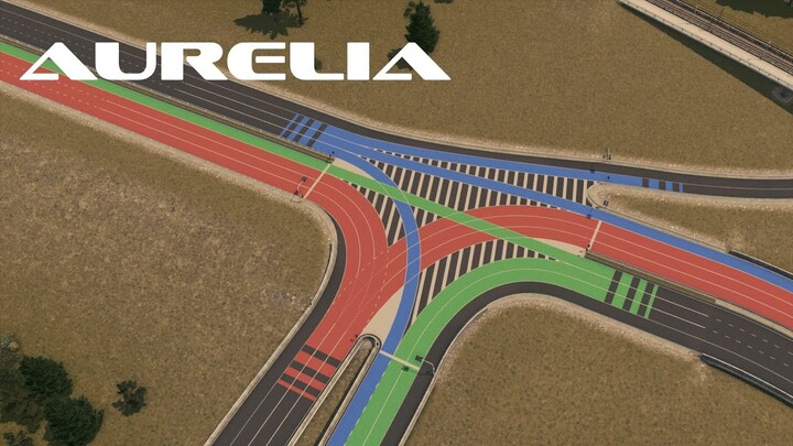 Intersection with Coloured Lanes - Cities: Skylines - Aurelia #82