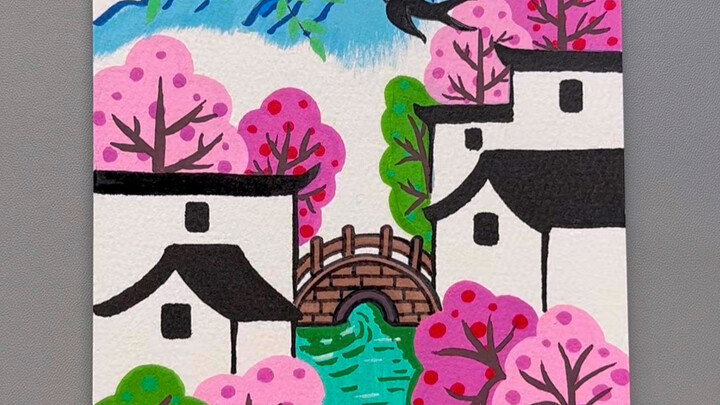 Vẽ thế này, unlock bức tranh chủ đề Thanh Minh cực đẹp! #Vẽbằngbútmarcrylic #TếtThanhMinh #Quátrìnhv