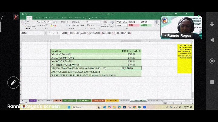BASIC ICT Seminar via Zoom Advance Excel  July 18, 2025 Part 1