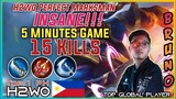 Insane 5 Minutes Game 15 Kills H2wo Bruno | Top Global Player H2wo